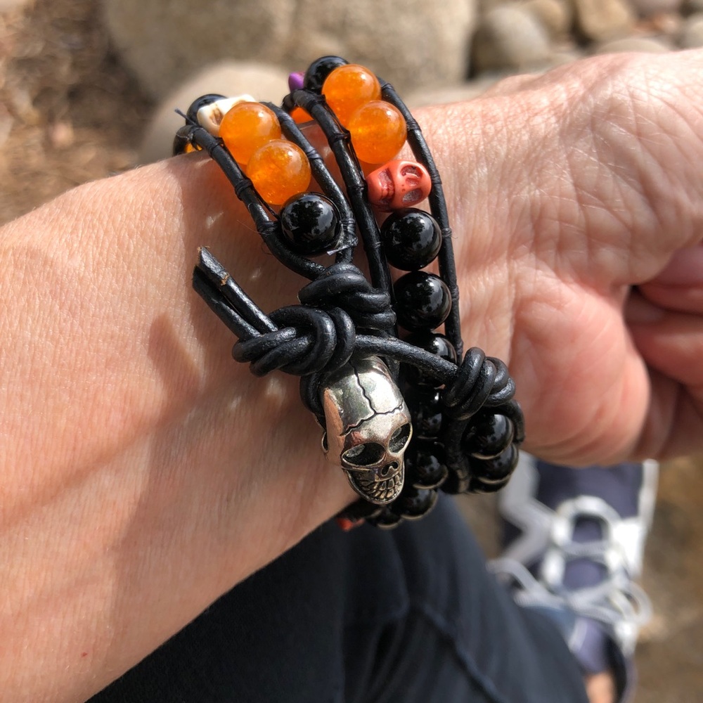 Handmade Chan Luu Double Wrap Halloween Crystal Bracelet